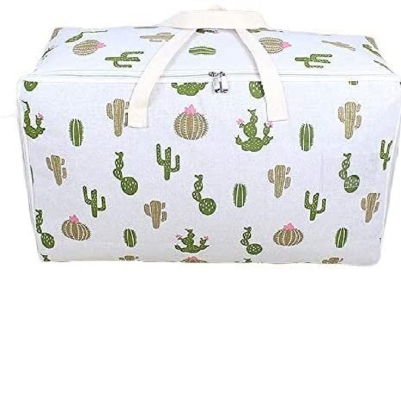 Cartoon Pattern Cotton Quilt Luggage Cactus Storage Bag