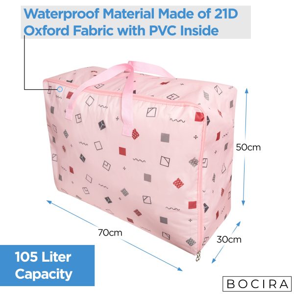 Waterproof Heavy Duty Bedding Pink Cube Storage Bag