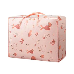 Foldable Large Capacity Comforter Clothes Pink Fruit Storage Bag