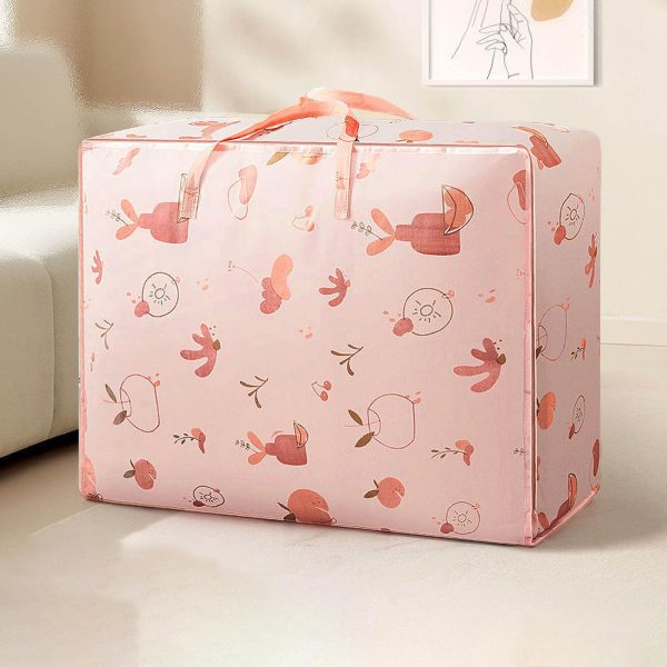 Foldable Large Capacity Comforter Clothes Pink Fruit Storage Bag