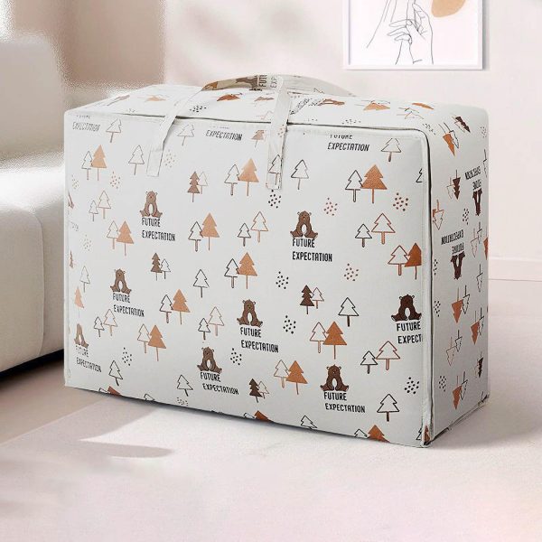 Foldable Large Capacity Comforter Clothes Forest Bear Storage Bag