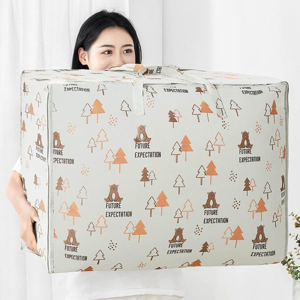 Foldable Large Capacity Comforter Clothes Forest Bear Storage Bag