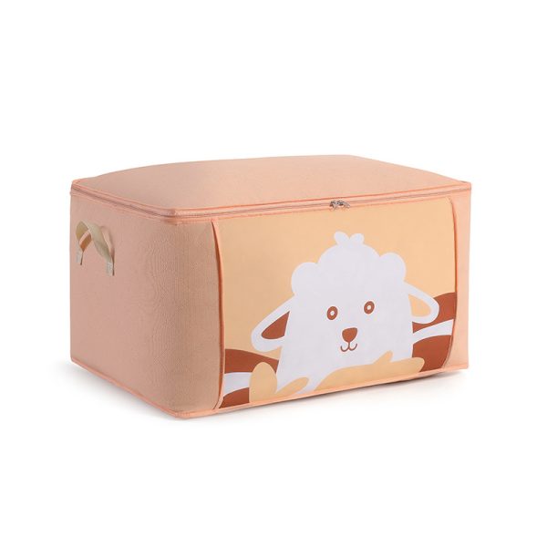Cartoon Printed Clothing Comforter Beige Sheep Storage Box
