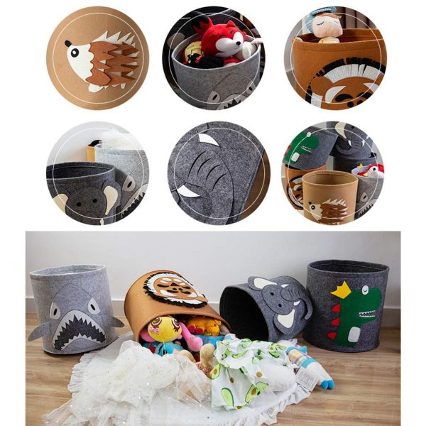 Portable Cartoon Animal Pattern Storage Basket