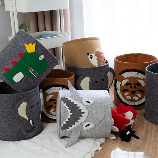 Portable Cartoon Animal Pattern Storage Basket