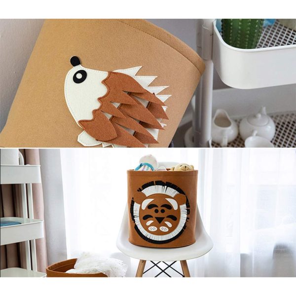 Portable Cartoon Animal Pattern Storage Basket