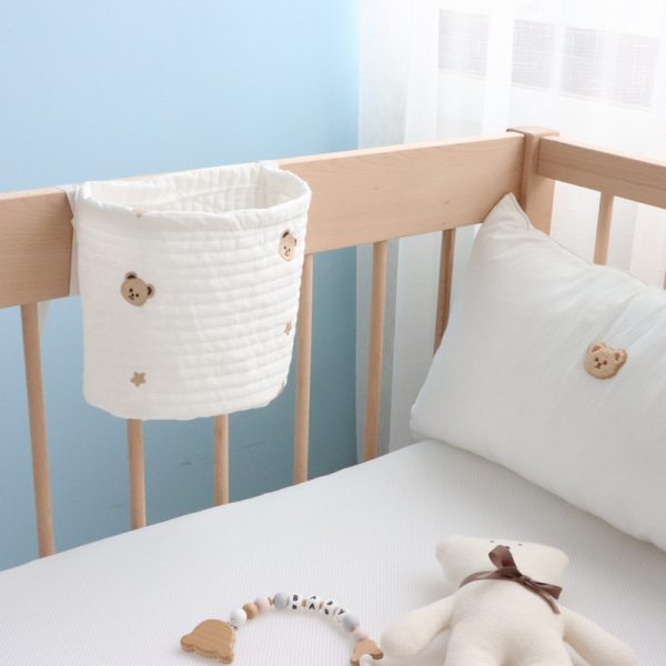 Cotton Embroidered Hanging Basket Star Bear Small Cloth Bag