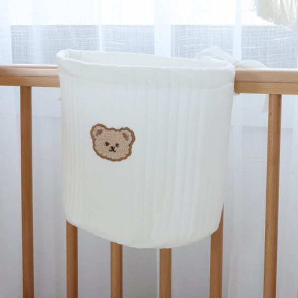 Cotton Embroidered Hanging Basket Bear Small Cloth Bag