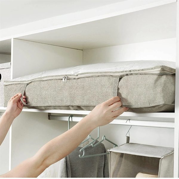 Under Bed Comforter Blanket Clothes Zipper Storage Box