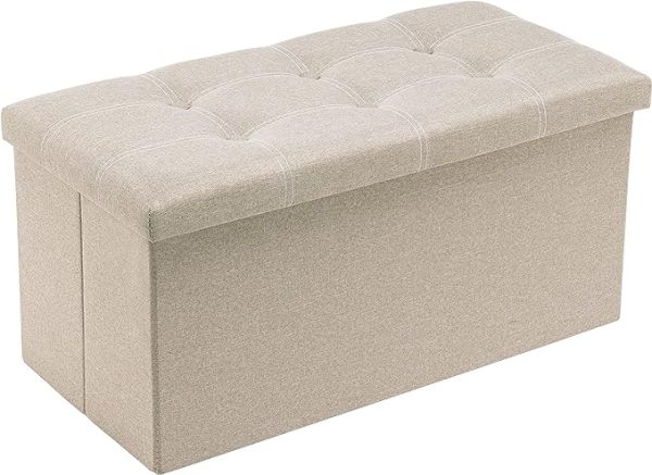 Folding Storage Ottoman Bench