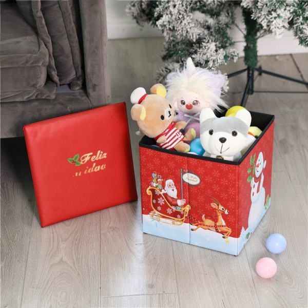 Festive Gift Box Toy - Waterproof, Dustproof Storage Stool for Children, Amazon Home Holiday Storage Container
