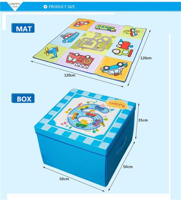 Cute Cartoon Foldable Storage Box - Baby Crawling Mat and Children's Toy Organizer