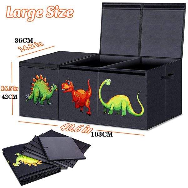 Multifunctional Large Foldable Storage Box with Lid - Children's Toy Organizer and Home Fabric Storage Solution