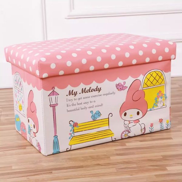 Children's Cartoon PU Storage Stool - Foldable Shoe Changing Bench, Adorable and Creative Toy & Miscellaneous Items Organizer for Kindergarten and Students