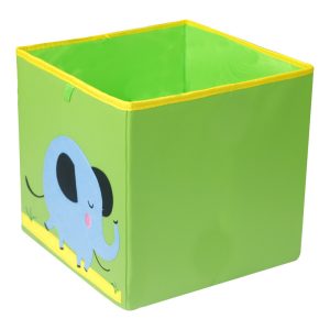 Cartoon Embroidered Fabric Storage Box - Large Children's Toy Storage Bin, Foldable and Washable Clothes Organizer
