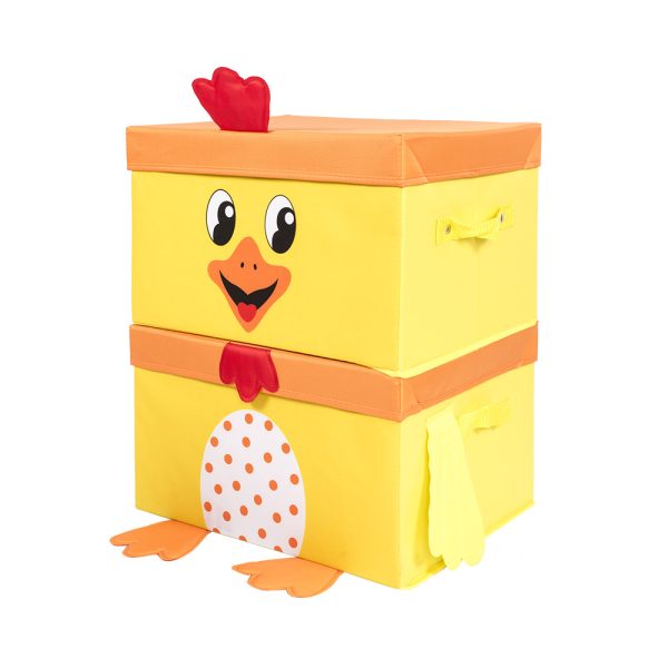 Animal-shaped Foldable Storage Box - Children's Dual-Layer Toy Organizer