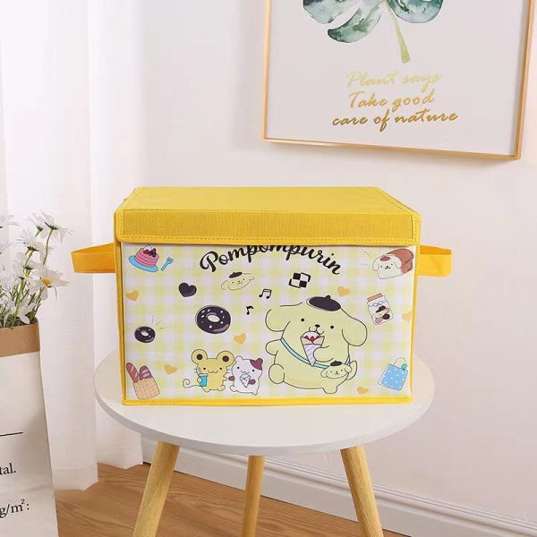 Fabric Bedroom Clothing Organization and Storage Box - Living Room and Children's Toy Organizer with Foldable Flip-Top Lid