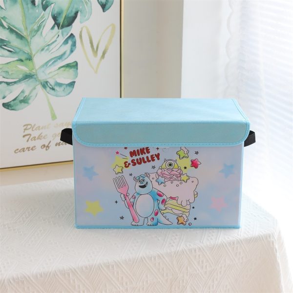 Cute Cartoon Dust-Proof Flip Cover Underwear, Bra, and Socks Storage Box - Foldable Children's Toy Organizer for Living Room