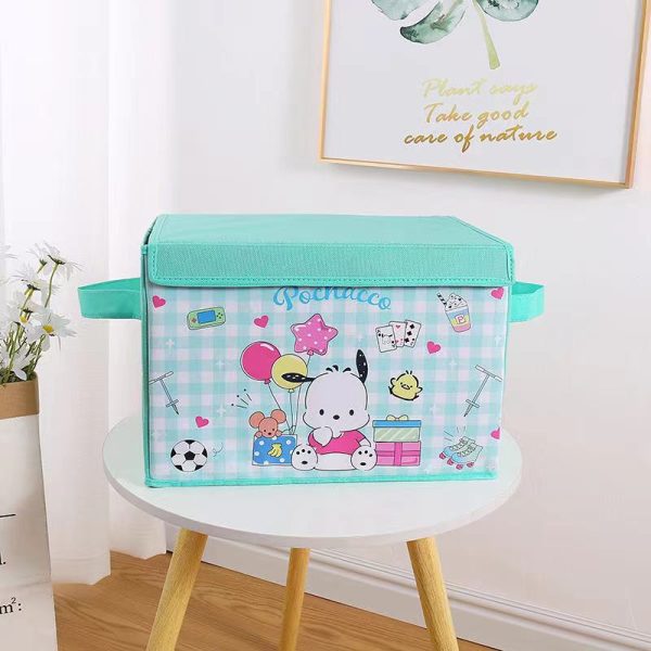 Fabric Bedroom Clothing Organization and Storage Box - Living Room and Children's Toy Organizer with Foldable Flip-Top Lid