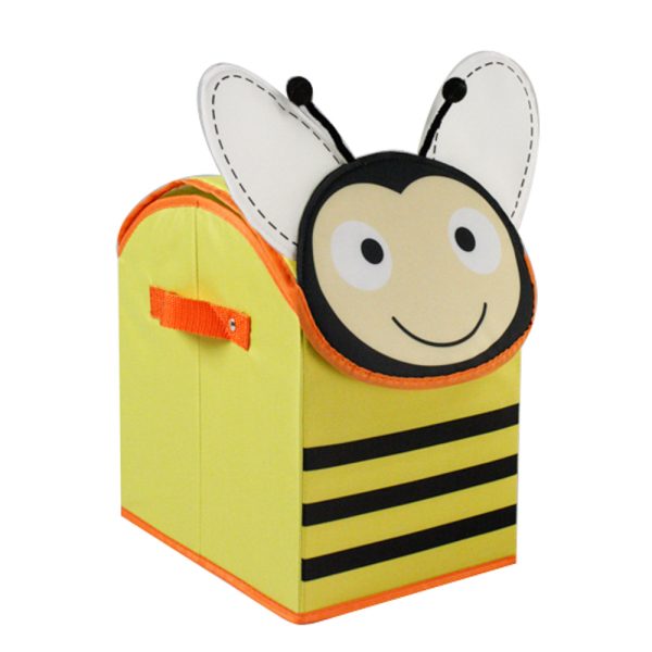 Cartoon Animal Foldable Storage Box - Children's Toy Organizer with Cute Tiger and Busy Bee Designs