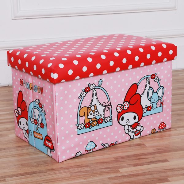 Children's Cartoon PU Storage Stool - Foldable Shoe Changing Bench, Adorable and Creative Toy & Miscellaneous Items Organizer for Kindergarten and Students