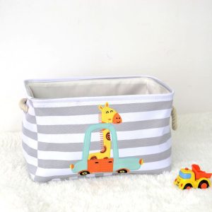 Little Lion Toy Storage Basket - Children's Toy Bin with Diaper Compartment, Cloth Organizer, Cartoon Dirty Laundry Hamper