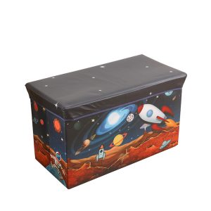 Extra-Large Toy and Shoe Changing Stool with Lid - Cartoon-themed Covered Storage Box for Children's Items and Clothes