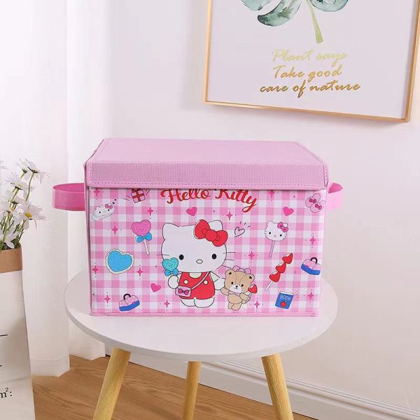 Fabric Bedroom Clothing Organization and Storage Box - Living Room and Children's Toy Organizer with Foldable Flip-Top Lid