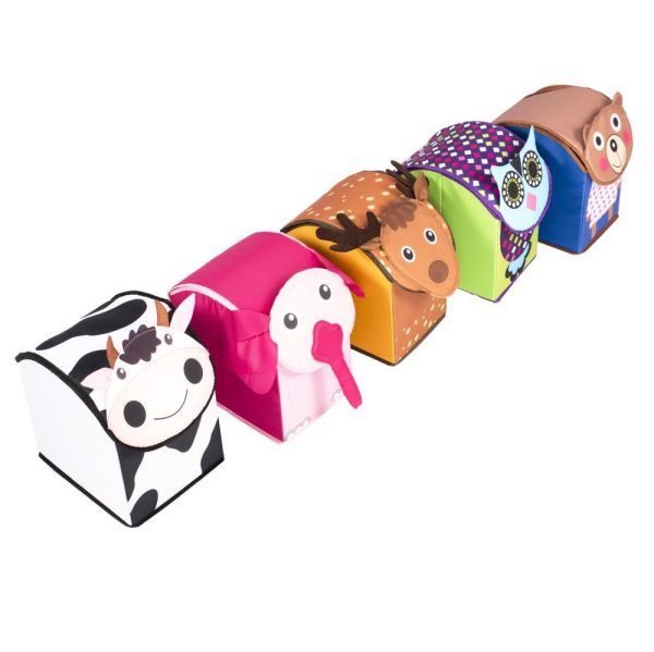 Cartoon Animal Foldable Storage Box - Children's Toy Organizer with Cute Tiger and Busy Bee Designs