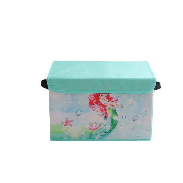 Cute Cartoon Dust-Proof Flip Cover Underwear, Bra, and Socks Storage Box - Foldable Children's Toy Organizer for Living Room