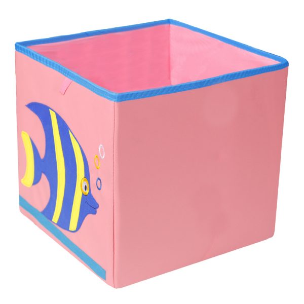 Cartoon Embroidered Fabric Storage Box - Large Children's Toy Storage Bin, Foldable and Washable Clothes Organizer