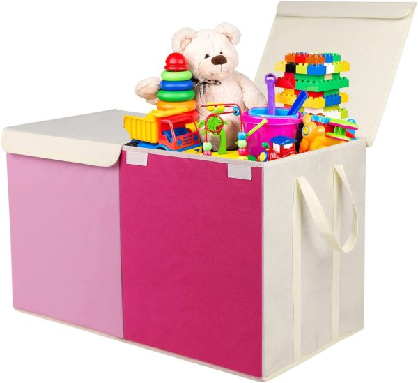 Children's Toy Storage Box Fabric Household Organizer - Foldable Clothes and Life Essentials Organizer with Lid