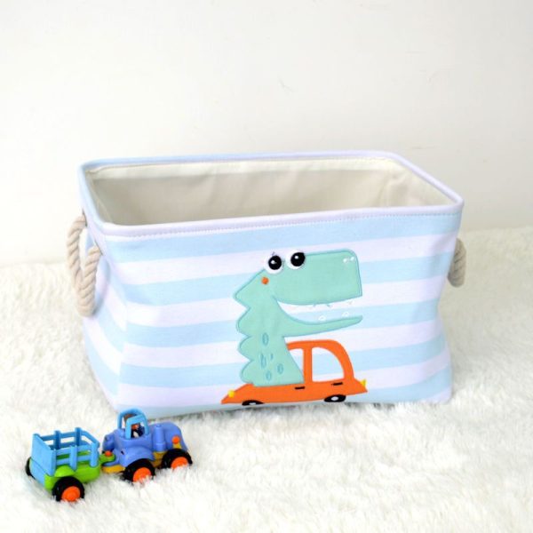 Little Lion Toy Storage Basket - Children's Toy Bin with Diaper Compartment, Cloth Organizer, Cartoon Dirty Laundry Hamper