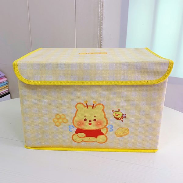 Household Fabric Storage Box - Clothing Wardrobe Organizer, Cartoon Children's Clothes and Toy Storage Bin, Large Storage Capacity