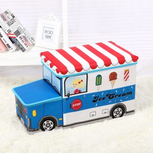 Toy Storage Box - Children's Creative Cartoon Organizer, Home Storage Solution with Foldable Seat