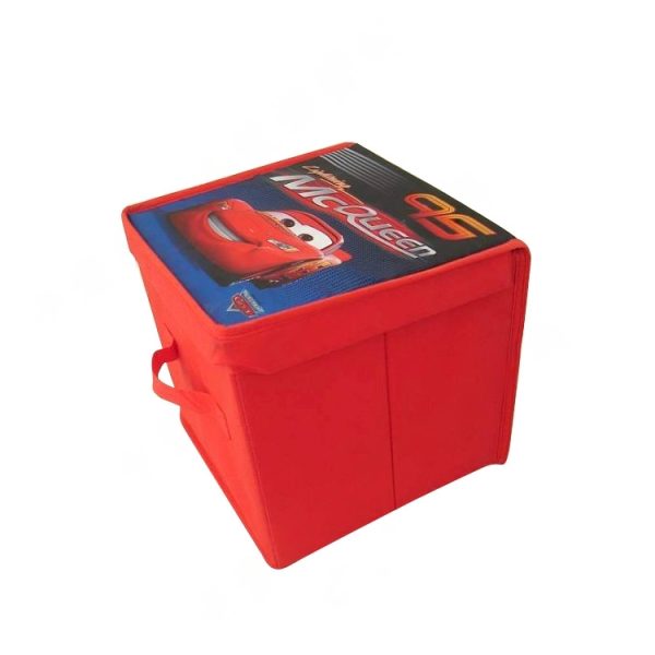 Household Foldable Storage Box - Large Capacity Small Flip-Top Box with Children's Cartoon Pattern, Non-Woven Fabric