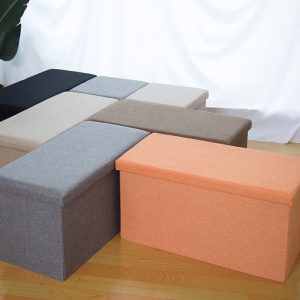 Folding Ottoman Bench with Drawers