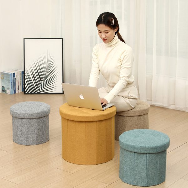 Round Storage Ottoman