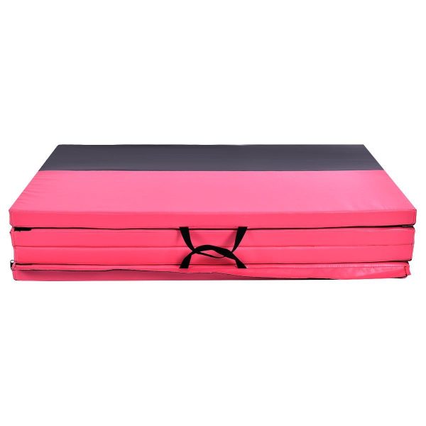 Pink black foldable 4-fold gymnastic mat fitness mat