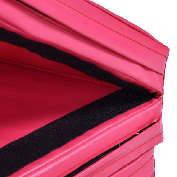 Pink black foldable 4-fold gymnastic mat fitness mat