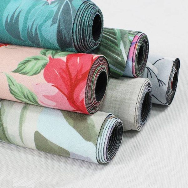 1mm ultra-thin printed suede yoga mat spread anti-slip portable foldable