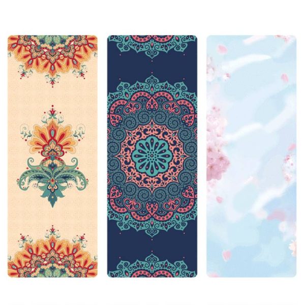 1mm ultra-thin printed suede yoga mat spread anti-slip portable foldable