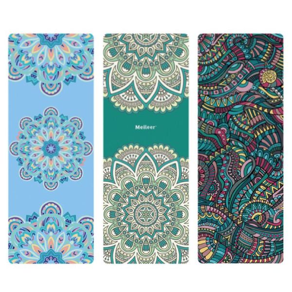 1mm ultra-thin printed suede yoga mat spread anti-slip portable foldable