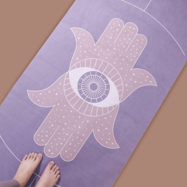 Foldable and portable suede yoga mat designed for people who sweat a lot