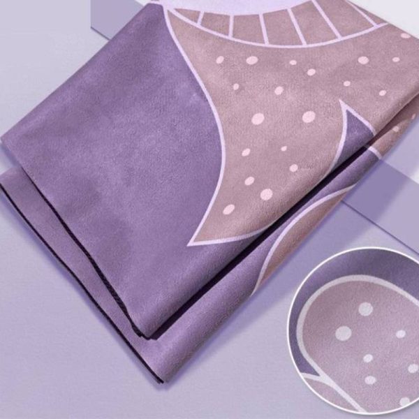 Foldable and portable suede yoga mat designed for people who sweat a lot