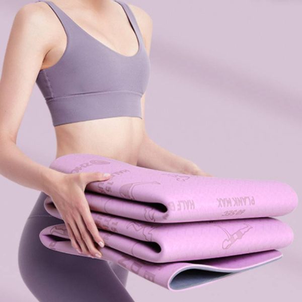 6mm thickened TPE material shock-absorbing anti-slip foldable yoga mat