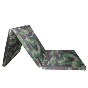 Camouflage foldable gymnastics mat with pearl cotton lining, soft and anti-fall