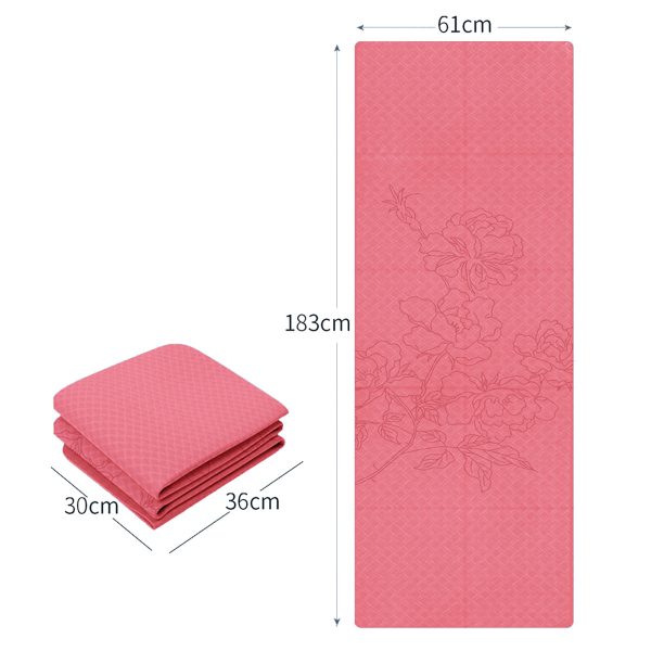 TPE material thickened non-slip widened 4mm lightweight fitness mat foldable