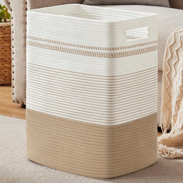 Large Woven Rope Tall Laundry Basket