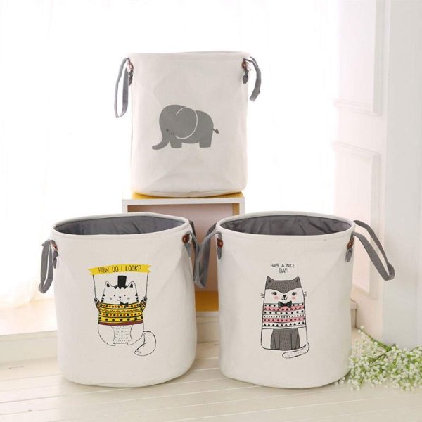 Foldable Canvas Washing Clothes Laundry Basket